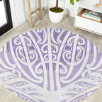 Purple New Zealand Puhoro Maori Tattoo Round Carpet