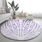 Purple New Zealand Puhoro Maori Tattoo Round Carpet