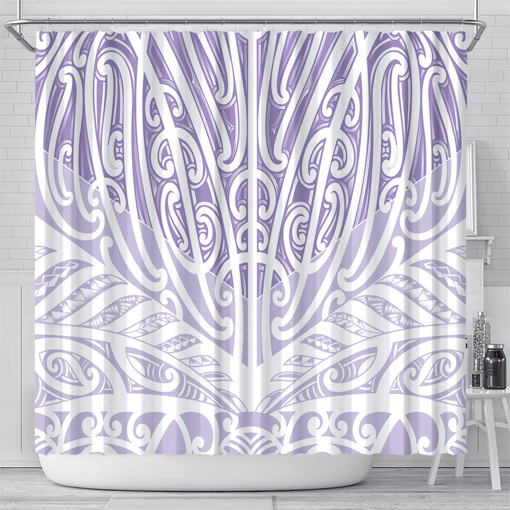 Purple New Zealand Puhoro Maori Tattoo Shower Curtain