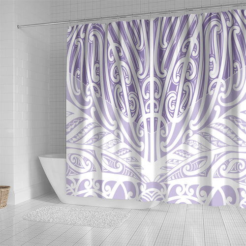 Purple New Zealand Puhoro Maori Tattoo Shower Curtain