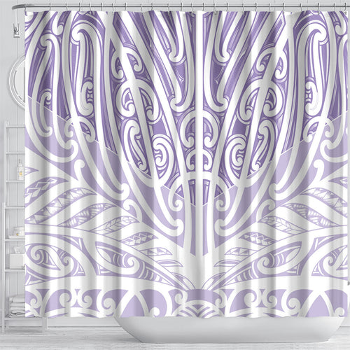 Purple New Zealand Puhoro Maori Tattoo Shower Curtain