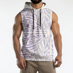 Purple New Zealand Puhoro Maori Tattoo Sleeveless Hoodie