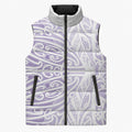 Purple New Zealand Puhoro Maori Tattoo Sleeveless Puffer Jacket