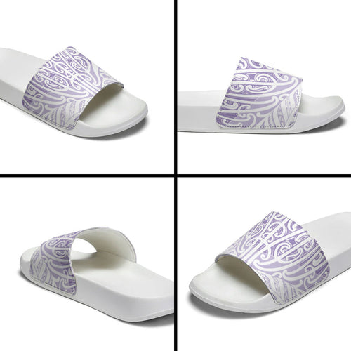 Purple New Zealand Puhoro Maori Tattoo Slide Sandals