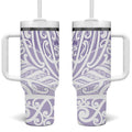 Purple New Zealand Puhoro Maori Tattoo Tumbler With Handle