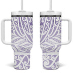 Purple New Zealand Puhoro Maori Tattoo Tumbler With Handle