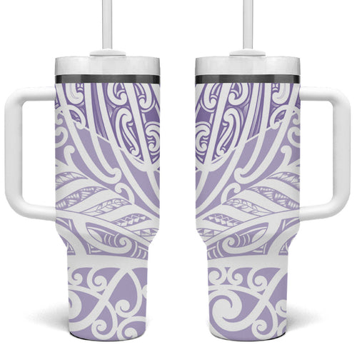 Purple New Zealand Puhoro Maori Tattoo Tumbler With Handle