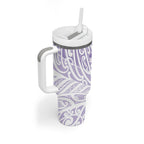 Purple New Zealand Puhoro Maori Tattoo Tumbler With Handle