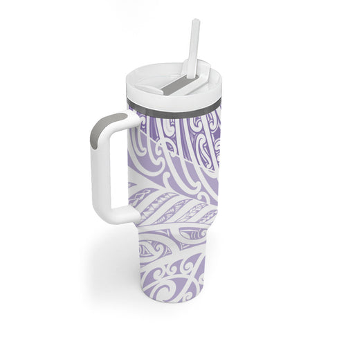Purple New Zealand Puhoro Maori Tattoo Tumbler With Handle