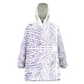 Purple New Zealand Puhoro Maori Tattoo Wearable Blanket Hoodie