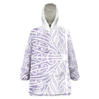 Purple New Zealand Puhoro Maori Tattoo Wearable Blanket Hoodie