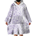 Purple New Zealand Puhoro Maori Tattoo Wearable Blanket Hoodie