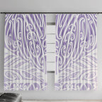 Purple New Zealand Puhoro Maori Tattoo Window Curtain