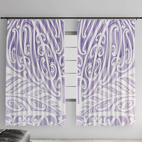 Purple New Zealand Puhoro Maori Tattoo Window Curtain
