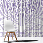 Purple New Zealand Puhoro Maori Tattoo Window Curtain