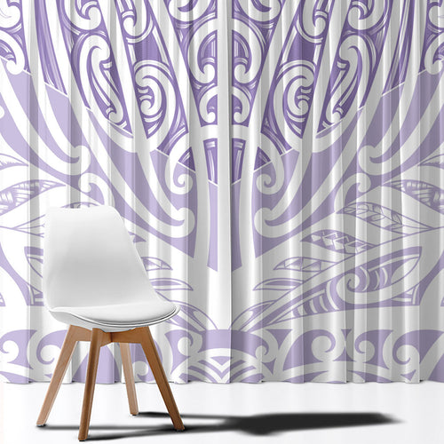 Purple New Zealand Puhoro Maori Tattoo Window Curtain