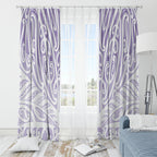 Purple New Zealand Puhoro Maori Tattoo Window Curtain