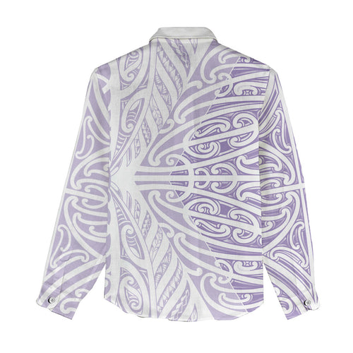 Purple New Zealand Puhoro Maori Tattoo Women Casual Shirt