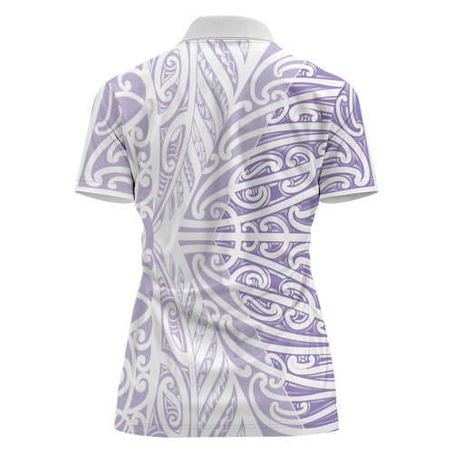 Purple New Zealand Puhoro Maori Tattoo Women Polo Shirt