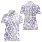Purple New Zealand Puhoro Maori Tattoo Women Polo Shirt