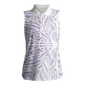 Purple New Zealand Puhoro Maori Tattoo Women Sleeveless Polo Shirt