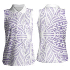 Purple New Zealand Puhoro Maori Tattoo Women Sleeveless Polo Shirt