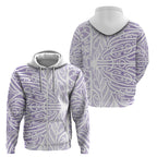 Purple New Zealand Puhoro Maori Tattoo Zip Hoodie