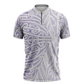 Purple New Zealand Puhoro Maori Tattoo Zipper Polo Shirt