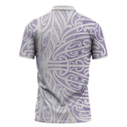 Purple New Zealand Puhoro Maori Tattoo Zipper Polo Shirt
