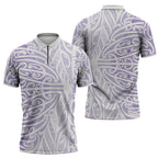 Purple New Zealand Puhoro Maori Tattoo Zipper Polo Shirt