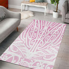 Pink New Zealand Puhoro Maori Tattoo Area Rug