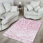 Pink New Zealand Puhoro Maori Tattoo Area Rug