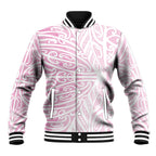 Pink New Zealand Puhoro Maori Tattoo Baseball Jacket
