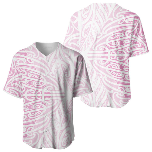 Pink New Zealand Puhoro Maori Tattoo Baseball Jersey