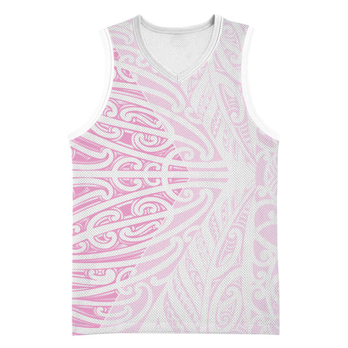 Pink New Zealand Puhoro Maori Tattoo Basketball Jersey