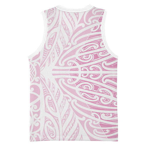 Pink New Zealand Puhoro Maori Tattoo Basketball Jersey