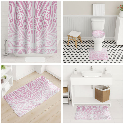 Pink New Zealand Puhoro Maori Tattoo Bathroom Set