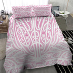 Pink New Zealand Puhoro Maori Tattoo Bedding Set