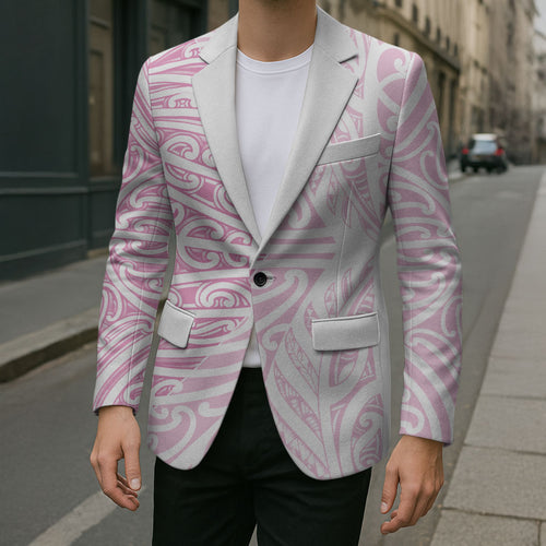 Pink New Zealand Puhoro Maori Tattoo Blazer