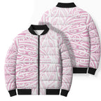 Pink New Zealand Puhoro Maori Tattoo Bomber Puffer Jacket