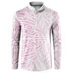 Pink New Zealand Puhoro Maori Tattoo Button Sweatshirt