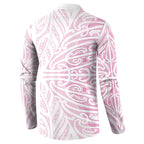 Pink New Zealand Puhoro Maori Tattoo Button Sweatshirt