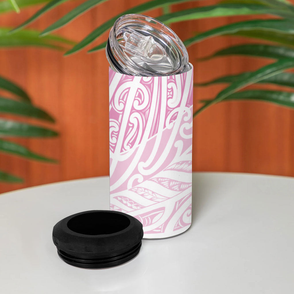 Pink New Zealand Puhoro Maori Tattoo 4 in 1 Can Cooler Tumbler