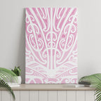 Pink New Zealand Puhoro Maori Tattoo Canvas Wall Art