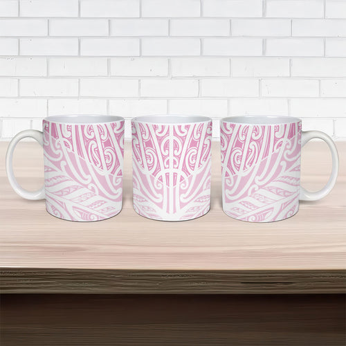 Pink New Zealand Puhoro Maori Tattoo Ceramic Mug