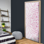 Pink New Zealand Puhoro Maori Tattoo Door Cover