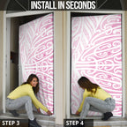 Pink New Zealand Puhoro Maori Tattoo Door Cover