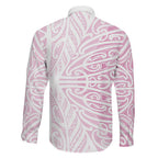 Pink New Zealand Puhoro Maori Tattoo Family Matching Mermaid Dress and Hawaiian Shirt