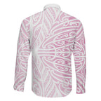 Pink New Zealand Puhoro Maori Tattoo Family Matching Summer Maxi Dress and Hawaiian Shirt