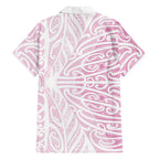 Pink New Zealand Puhoro Maori Tattoo Family Matching Tank Maxi Dress and Hawaiian Shirt